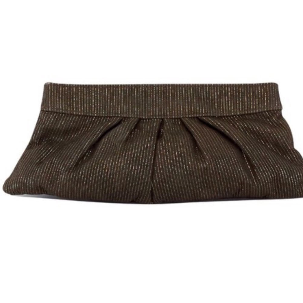 Lauren Merkin Woven Raffia Clutch Brown Gold - Picture 2 of 7